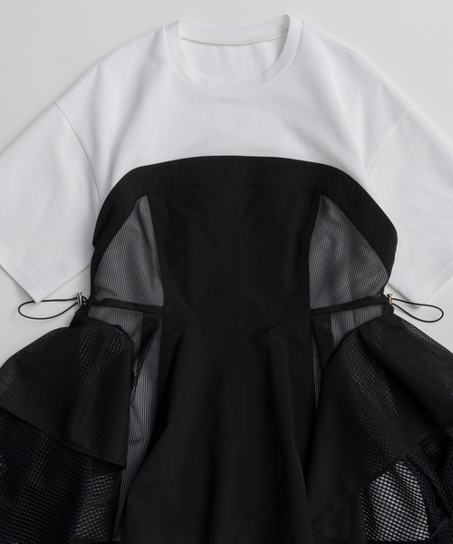 MAISON SPECIAL(メゾンスペシャル)の「【PRE-ORDER】Mesh Docking T-Shirt/メッシュドッキングTシャツ(Tシャツ/カットソー・レディース・ホワイト/ブラック・FREE)」の11枚目の写真