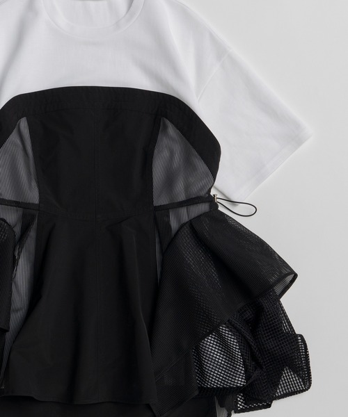 MAISON SPECIAL(メゾンスペシャル)の「【PRE-ORDER】Mesh Docking T-Shirt/メッシュドッキングTシャツ(Tシャツ/カットソー・レディース・ホワイト/ブラック・FREE)」の12枚目の写真