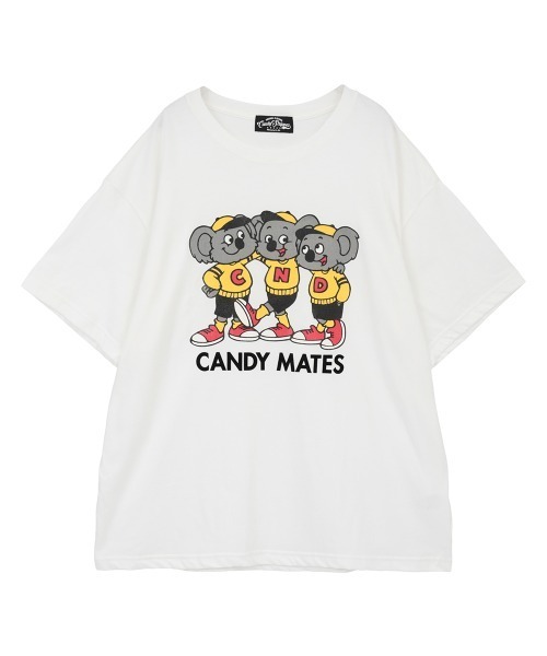Candy Stripper(キャンディストリッパー)の「CANDY MATES BIG Tシャツ(Tシャツ/カットソー・レディース・ブラック/オフホワイト/パープル・FREE)」の2枚目の写真