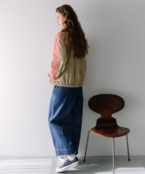 POU DOU DOU（プードゥドゥ）の「スタンドネック配色切り替えブルゾン（ブルゾン・レディース・ネイビー/ベージュ/カーキ・3）」の16枚目の写真