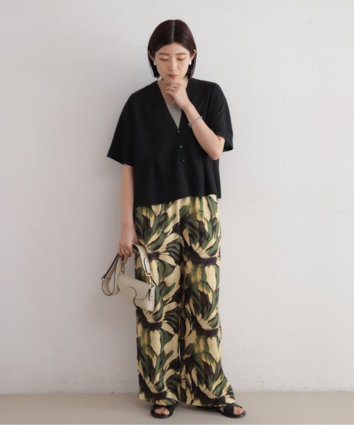 NOMBRE IMPAIR(ノンブルアンペール)の「【予約】ランダムシアーJQ Vネックショートカーデ(Tシャツ/カットソー・レディース・グレー/ブラック・FREE)」の3枚目の写真