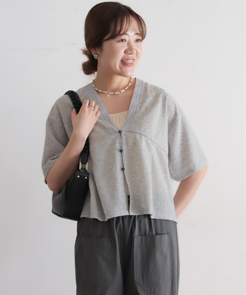 NOMBRE IMPAIR(ノンブルアンペール)の「【予約】ランダムシアーJQ Vネックショートカーデ(Tシャツ/カットソー・レディース・グレー/ブラック・FREE)」の13枚目の写真