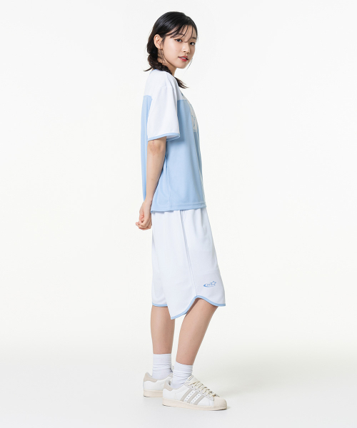 MOZMOZ（モズモズ）の「パステルエアメッシュジャージショーツブルー（スウェットパンツ・レディース・その他・L/S）」の3枚目の写真