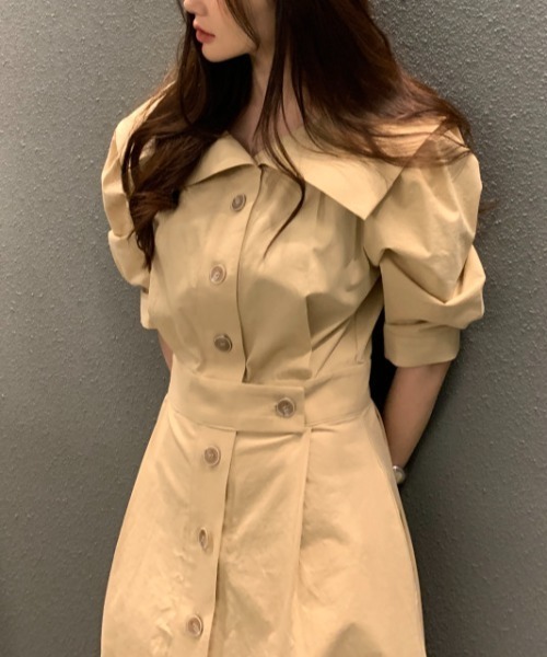 FAVORITO(ファヴォリート)の「シングルブレストシャツワンピース(シャツワンピース・レディース・イエロー/ホワイト/ブラック・F)」の21枚目の写真