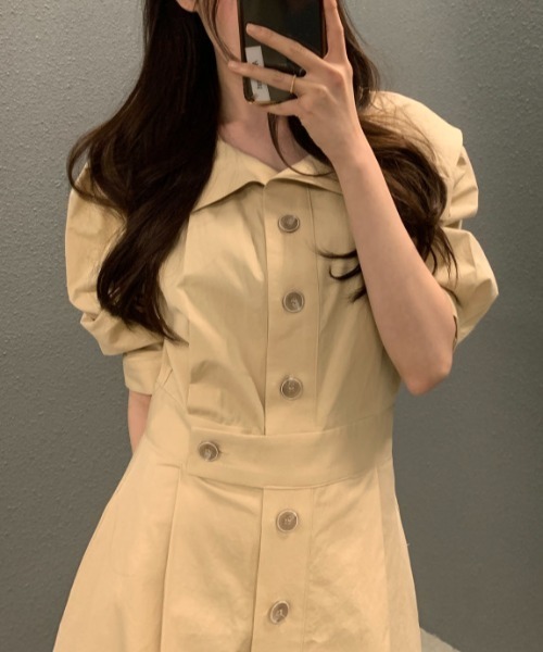 FAVORITO(ファヴォリート)の「シングルブレストシャツワンピース(シャツワンピース・レディース・イエロー/ホワイト/ブラック・F)」の19枚目の写真