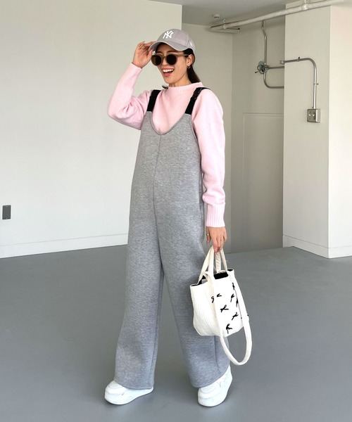CHERI since1985（シェリ）の「ボンディングサロペットパンツ（サロペット/オーバーオール・レディース・グレー/ブラック・FREE）」の3枚目の写真