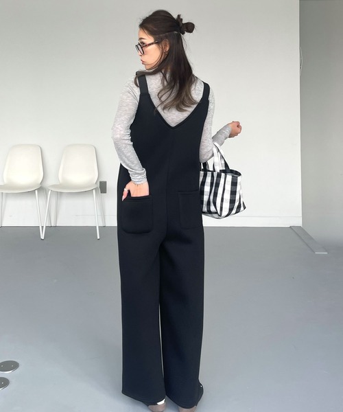CHERI since1985（シェリ）の「ボンディングサロペットパンツ（サロペット/オーバーオール・レディース・グレー/ブラック・FREE）」の7枚目の写真