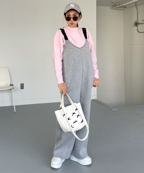 CHERI since1985（シェリ）の「ボンディングサロペットパンツ（サロペット/オーバーオール・レディース・グレー/ブラック・FREE）」の8枚目の写真