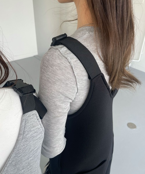 CHERI since1985（シェリ）の「ボンディングサロペットパンツ（サロペット/オーバーオール・レディース・グレー/ブラック・FREE）」の9枚目の写真