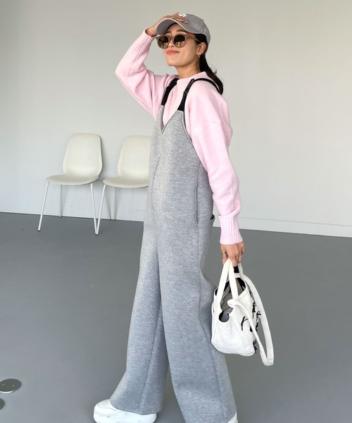 CHERI since1985（シェリ）の「ボンディングサロペットパンツ（サロペット/オーバーオール・レディース・グレー/ブラック・FREE）」の20枚目の写真