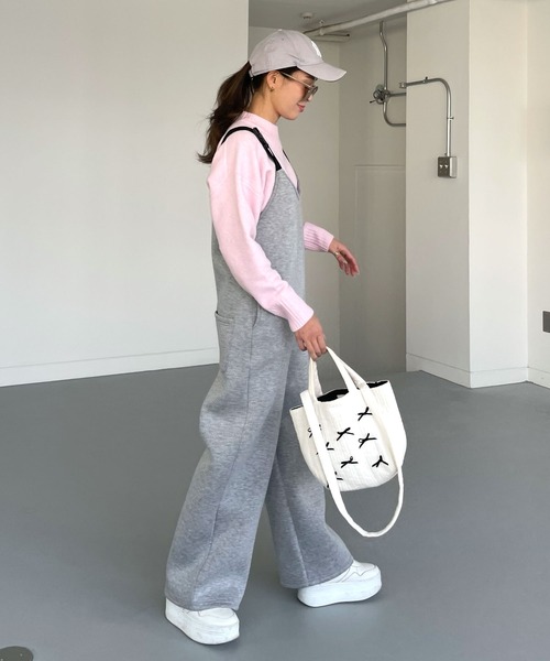 CHERI since1985（シェリ）の「ボンディングサロペットパンツ（サロペット/オーバーオール・レディース・グレー/ブラック・FREE）」の22枚目の写真