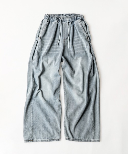 CALIFORNIA OUTFITTERS(カリフォルニア アウトフィッターズ)の「2D7 VINTAGE WASH EASY DENIM WIDE PANTS(デニムパンツ・メンズ・ライトブルー/チャコール・FREE)」の2枚目の写真