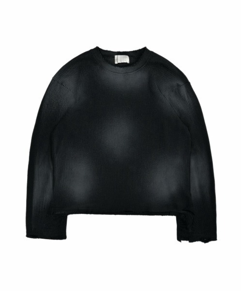 Chikashitsu +】washed waffle long sleeve / 【チカシツプラス