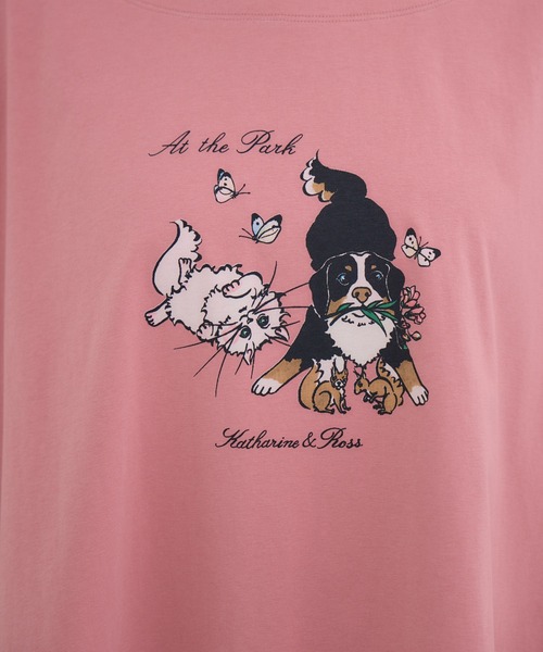 KATHARINE ROSS(キャサリンロス)の「【KATHARINE ROSS】【キャサリンちゃんロスくん】ーAt the Parkー プリントTシャツ(Tシャツ/カットソー・レディース・ピンク/ホワイト/ネイビー・FREE)」の13枚目の写真