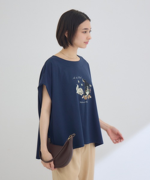 KATHARINE ROSS(キャサリンロス)の「【KATHARINE ROSS】【キャサリンちゃんロスくん】ーAt the Parkー プリントTシャツ(Tシャツ/カットソー・レディース・ピンク/ホワイト/ネイビー・FREE)」の9枚目の写真