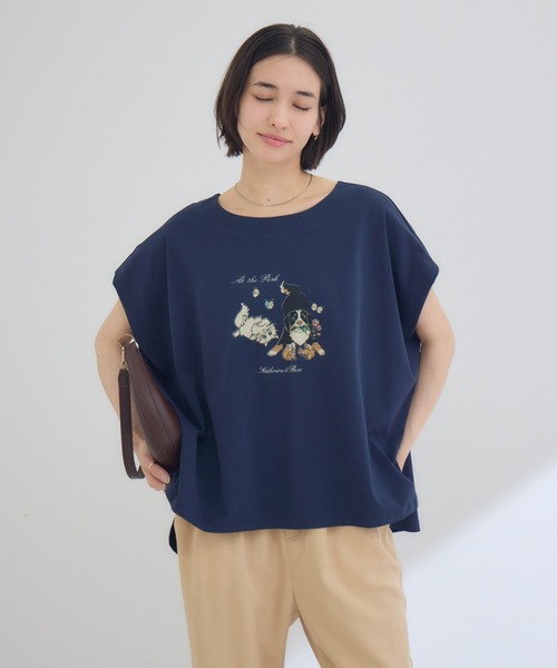 KATHARINE ROSS(キャサリンロス)の「【KATHARINE ROSS】【キャサリンちゃんロスくん】ーAt the Parkー プリントTシャツ(Tシャツ/カットソー・レディース・ピンク/ホワイト/ネイビー・FREE)」の8枚目の写真