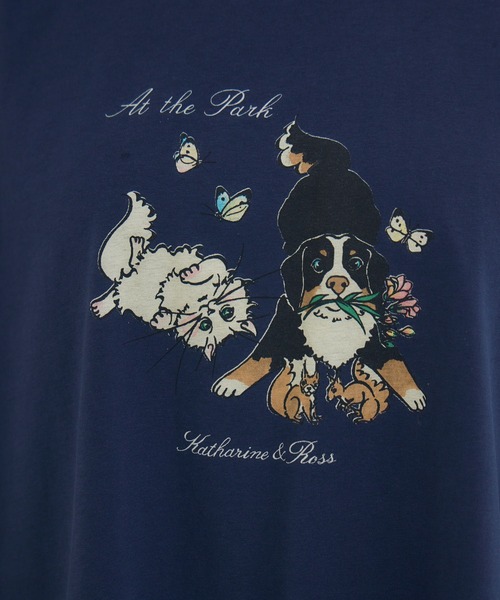 KATHARINE ROSS(キャサリンロス)の「【KATHARINE ROSS】【キャサリンちゃんロスくん】ーAt the Parkー プリントTシャツ(Tシャツ/カットソー・レディース・ピンク/ホワイト/ネイビー・FREE)」の5枚目の写真