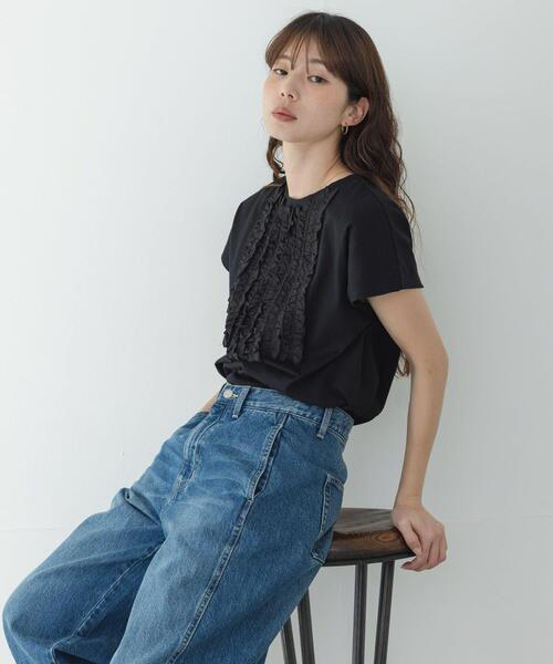 URBAN RESEARCH Sonny Label(アーバンリサーチサニーレーベル)の「フロントフリルプルオーバー(Tシャツ/カットソー・レディース・ブラック/オフホワイト/グリーン系その他・FREE)」の6枚目の写真