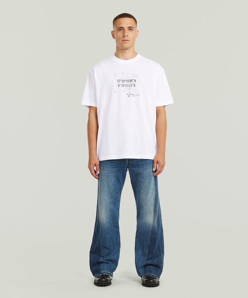 G-STAR（ジースター）の「Coord Graphic Relaxed T-Shirt/コードグラフィックリラックスシルエットTシャツ（Tシャツ/カットソー・メンズ・ダークブラック/ホワイト・SMALL/MEDIUM/LARGE/X-LARGE/X-SMALL）」の6枚目の写真