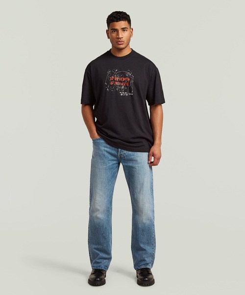 G-STAR（ジースター）の「Coord Graphic Relaxed T-Shirt/コードグラフィックリラックスシルエットTシャツ（Tシャツ/カットソー・メンズ・ダークブラック/ホワイト・SMALL/MEDIUM/LARGE/X-LARGE/X-SMALL）」の13枚目の写真