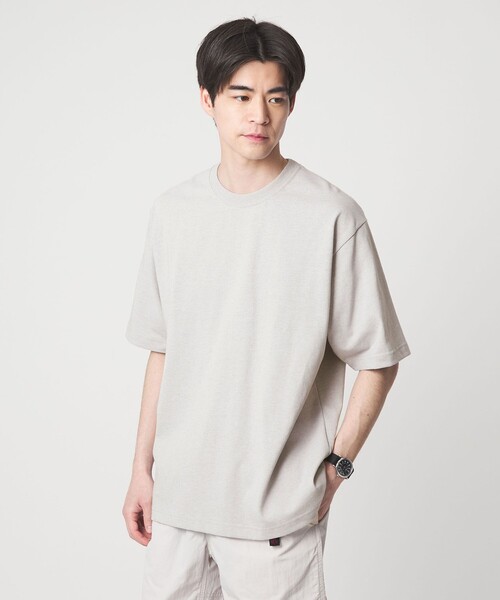 green label relaxing(グリーンレーベルリラクシング)の「【WEB限定】ファンクショナル ヘビーウェイト クルーネック 半袖 Tシャツ カットソー -抗菌-(Tシャツ/カットソー・メンズ・ホワイト/ライトグレー/ダークブラウン/ブラック・XL/S/L/M)」の1枚目の写真
