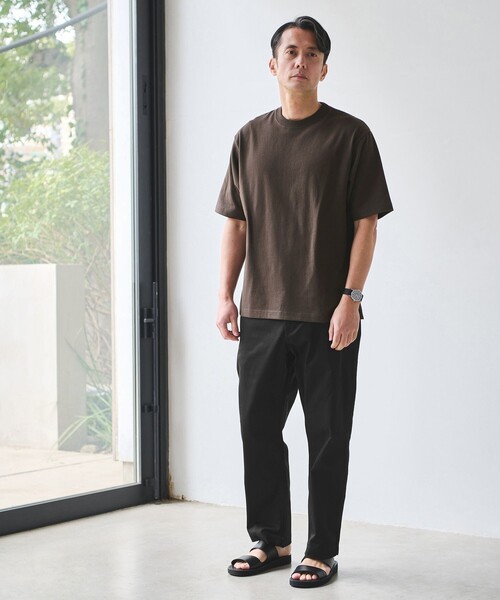 green label relaxing(グリーンレーベルリラクシング)の「【WEB限定】ファンクショナル ヘビーウェイト クルーネック 半袖 Tシャツ カットソー -抗菌-(Tシャツ/カットソー・メンズ・ホワイト/ライトグレー/ダークブラウン/ブラック・XL/S/L/M)」の5枚目の写真
