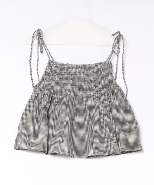 unnu(ユヌ)の「ギンガムチェックギャザーキャミトップス(シャツ/ブラウス・レディース・レッド/ブラック・F)」の11枚目の写真