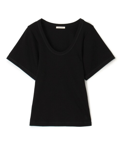 BY MALENE BIRGER(バイマレーネビルガー)の「BY MALENE BIRGER LUNAI Uネックカットソー(Tシャツ/カットソー・レディース・ブラック/ホワイト・XS)」の1枚目の写真