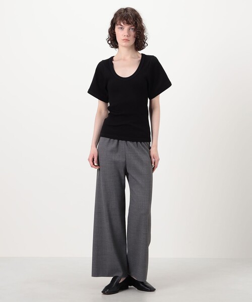 BY MALENE BIRGER(バイマレーネビルガー)の「BY MALENE BIRGER LUNAI Uネックカットソー(Tシャツ/カットソー・レディース・ブラック/ホワイト・XS)」の9枚目の写真