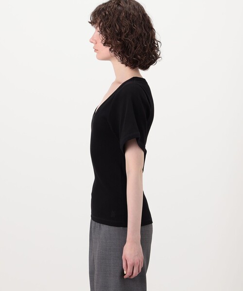 BY MALENE BIRGER(バイマレーネビルガー)の「BY MALENE BIRGER LUNAI Uネックカットソー(Tシャツ/カットソー・レディース・ブラック/ホワイト・XS)」の11枚目の写真