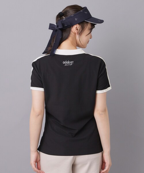 adabat(アダバット)の「【ADABAT NAVY】ニット切替ポロシャツ(ポロシャツ・レディース・ライトベージュ/ブラック・42/40/38)」の5枚目の写真