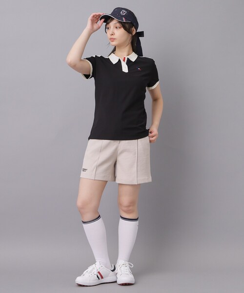 adabat(アダバット)の「【ADABAT NAVY】ニット切替ポロシャツ(ポロシャツ・レディース・ライトベージュ/ブラック・42/40/38)」の6枚目の写真