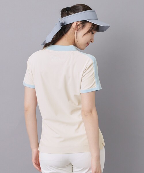 adabat(アダバット)の「【ADABAT NAVY】ニット切替ポロシャツ(ポロシャツ・レディース・ライトベージュ/ブラック・42/40/38)」の12枚目の写真