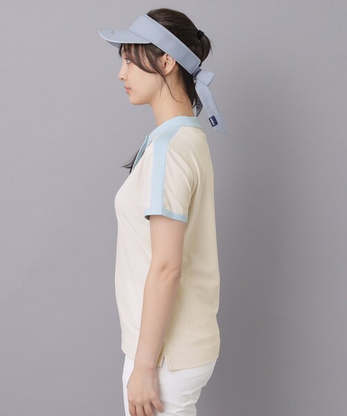 adabat(アダバット)の「【ADABAT NAVY】ニット切替ポロシャツ(ポロシャツ・レディース・ライトベージュ/ブラック・42/40/38)」の17枚目の写真