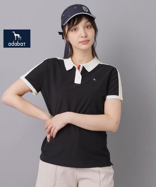 adabat(アダバット)の「【ADABAT NAVY】ニット切替ポロシャツ(ポロシャツ・レディース・ライトベージュ/ブラック・42/40/38)」の4枚目の写真