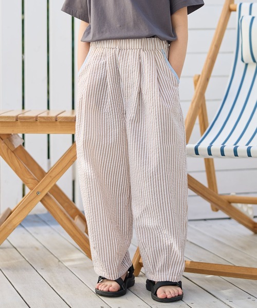 Piet(ピエット)の「配色ストライプボールパンツ(その他パンツ・キッズ・レッド/ブラウン・130/110/100)」の1枚目の写真