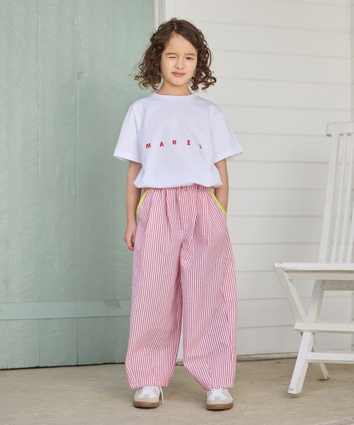 Piet(ピエット)の「配色ストライプボールパンツ(その他パンツ・キッズ・レッド/ブラウン・130/110/100)」の2枚目の写真