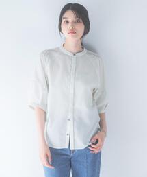 『WEB/一部店舗限定』UVカットウォッシャブルリネン混シャツブラウス
