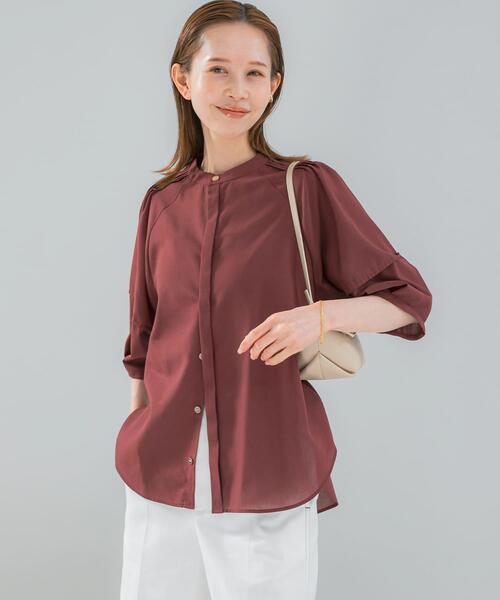 URBAN RESEARCH ROSSO WOMEN（アーバンリサーチ　ロッソ）の「『WEB/一部店舗限定』UVカットウォッシャブルリネン混シャツブラウス（シャツ/ブラウス・レディース・イエロー/オフホワイト/ブラウン/ブルー系その他/ネイビー・FREE）」の12枚目の写真
