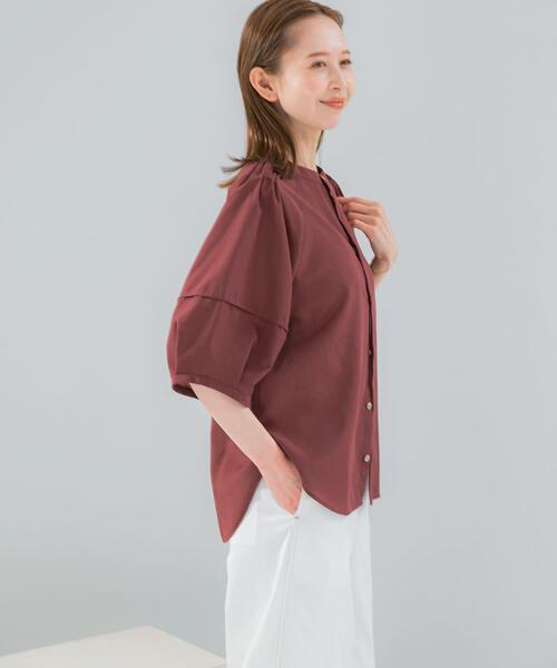 URBAN RESEARCH ROSSO WOMEN（アーバンリサーチ　ロッソ）の「『WEB/一部店舗限定』UVカットウォッシャブルリネン混シャツブラウス（シャツ/ブラウス・レディース・イエロー/オフホワイト/ブラウン/ブルー系その他/ネイビー・FREE）」の13枚目の写真