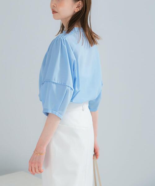 URBAN RESEARCH ROSSO WOMEN（アーバンリサーチ　ロッソ）の「『WEB/一部店舗限定』UVカットウォッシャブルリネン混シャツブラウス（シャツ/ブラウス・レディース・イエロー/オフホワイト/ブラウン/ブルー系その他/ネイビー・FREE）」の18枚目の写真