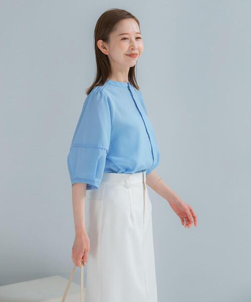 URBAN RESEARCH ROSSO WOMEN（アーバンリサーチ　ロッソ）の「『WEB/一部店舗限定』UVカットウォッシャブルリネン混シャツブラウス（シャツ/ブラウス・レディース・イエロー/オフホワイト/ブラウン/ブルー系その他/ネイビー・FREE）」の19枚目の写真