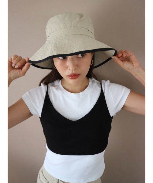 TRUNC(トランクエイティーエイト)の「Wide Brim Packable Bucket(ハット・レディース・アイボリー/ブラック/グレー・FREE)」の6枚目の写真