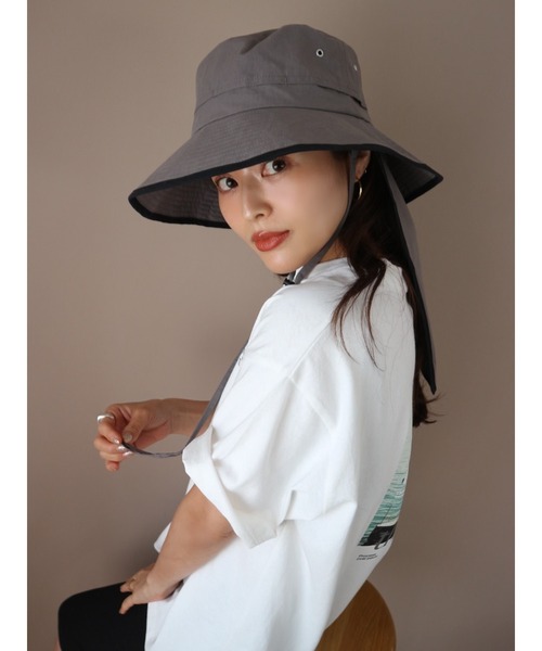 TRUNC(トランクエイティーエイト)の「Wide Brim Packable Bucket(ハット・レディース・アイボリー/ブラック/グレー・FREE)」の12枚目の写真