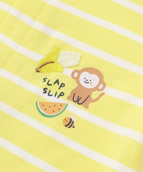 SLAP SLIP BABY（スラップスリップベビー）の「【お揃い】お尻フルーツモチーフパッチボーダー天竺カバーオールベビー(60~80cm)（ロンパース・キッズ・レッド系その他/イエロー系その他・80ｃｍ/60cm/70cm）」の16枚目の写真