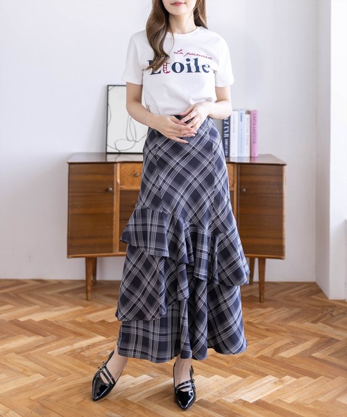 CLEAR BASIC（クリアベーシック）の「【6色展開】プリントパールロゴTシャツ［骨格ストレート／きれいめ／大人カジュアル／シンプル］（Tシャツ/カットソー・レディース・グレー/サックスブルー/ネイビー/ホワイト系その他/ブラック/ホワイト系その他2・F）」の14枚目の写真