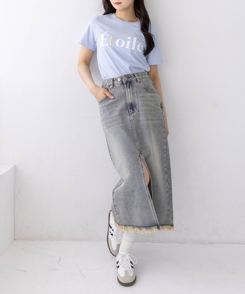 CLEAR BASIC（クリアベーシック）の「【6色展開】プリントパールロゴTシャツ［骨格ストレート／きれいめ／大人カジュアル／シンプル］（Tシャツ/カットソー・レディース・グレー/サックスブルー/ネイビー/ホワイト系その他/ブラック/ホワイト系その他2・F）」の22枚目の写真