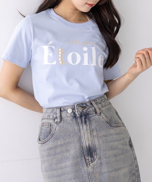 CLEAR BASIC（クリアベーシック）の「【6色展開】プリントパールロゴTシャツ［骨格ストレート／きれいめ／大人カジュアル／シンプル］（Tシャツ/カットソー・レディース・グレー/サックスブルー/ネイビー/ホワイト系その他/ブラック/ホワイト系その他2・F）」の20枚目の写真