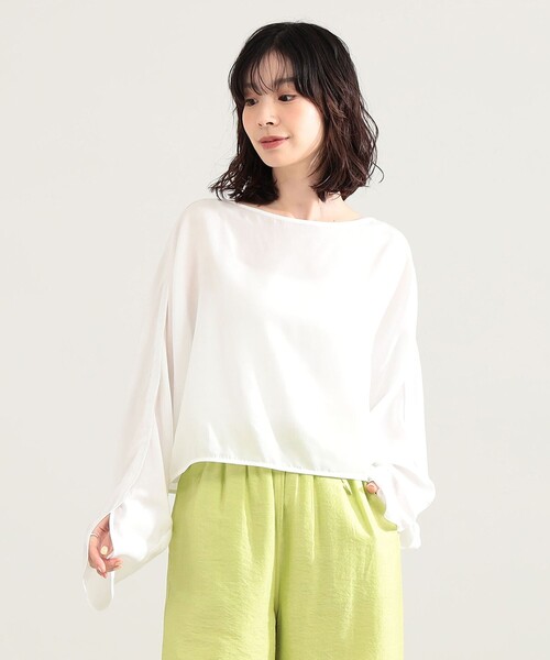 Demi-Luxe BEAMS(デミルクス ビームス)の「【8/6値下げ】ポプリン ドルマン ブラウス(シャツ/ブラウス・レディース・ホワイト/ブラック系その他4/ベージュ・ONE SIZE)」の2枚目の写真