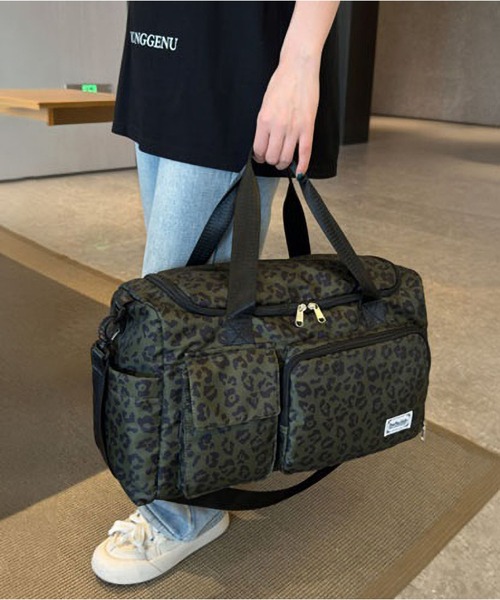 LA VORAGINE(ラ ヴォラジネ)の「アウトポケット レオパードヒョウ柄 コーデュロイ ボストンバッグ トラベル旅行ジムバッグ(ボストンバッグ・レディース・ベージュ/ブラウン/グリーン/ブルー・FREE)」の22枚目の写真